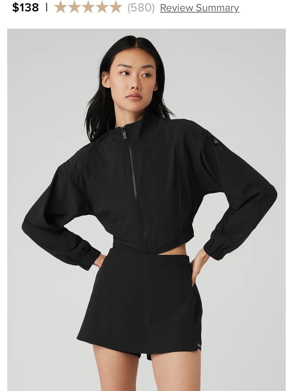 Alo Yoga Clubhouse Cropped Jacket in XS